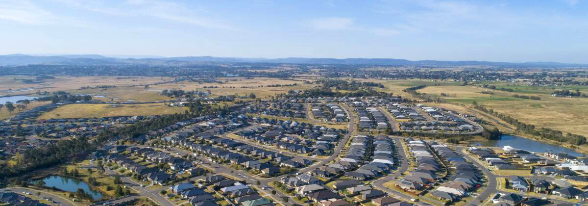 Aerial view of Maitland showing residential areas and infrastructure in the Hunter Region